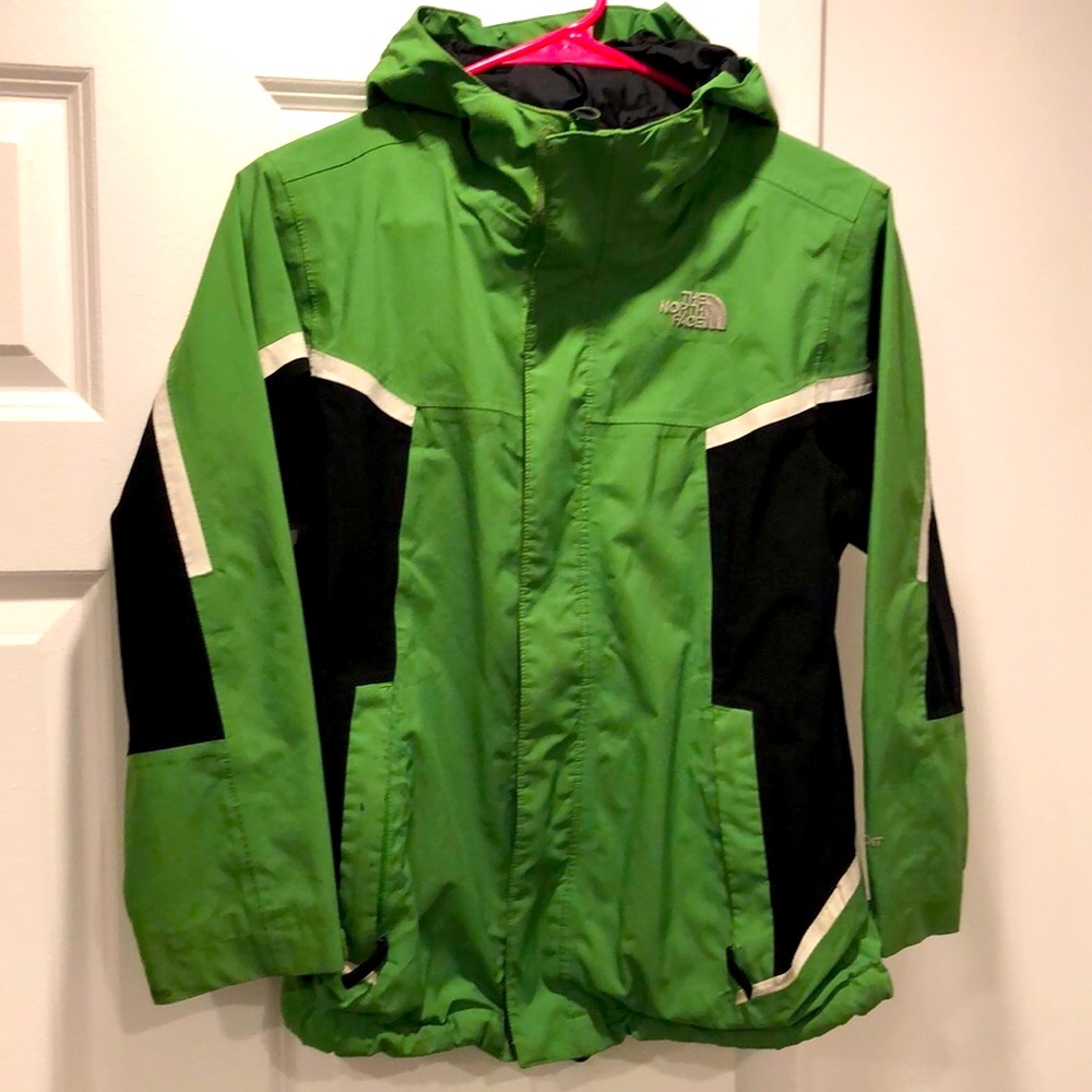 The North Face •Green Black and White• Reflective Jacket 10-12